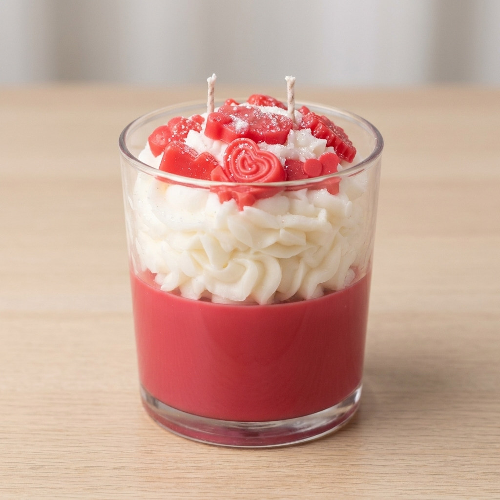 Strawberry Dessert Candle - Heart & Candy