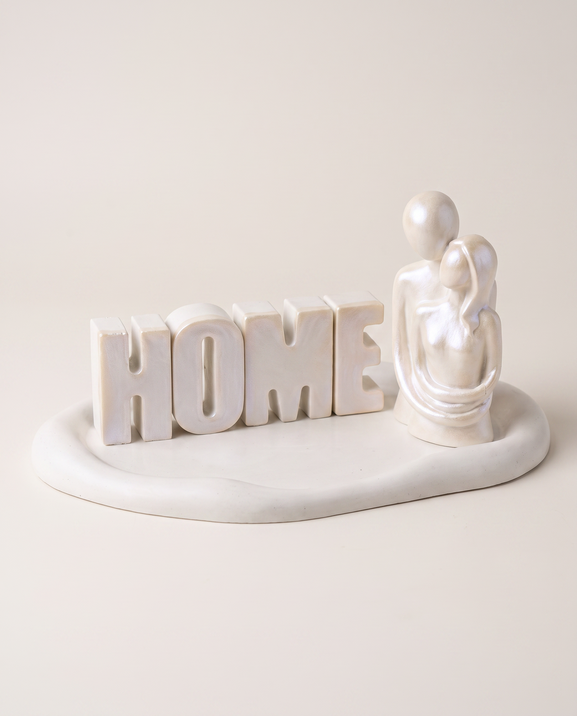 HOME Couple Tray Set - White & Pearl concrete